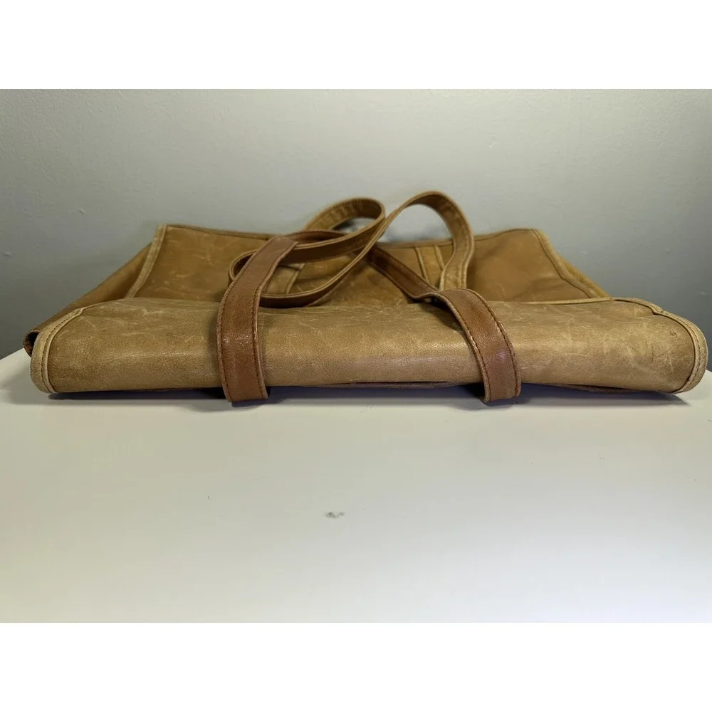 Vintage RENWICK Tan Brown Leather Messenger Bag Shoulder‎ Straps
